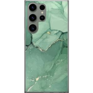 Samsung Galaxy S23 Ultra Transparent Mobilskal Grön Marmor