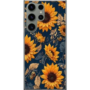 Samsung Galaxy S23 Ultra Transparent Mobilskal Solrosor