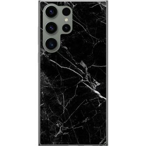 Samsung Galaxy S23 Ultra Transparent Mobilskal Svart marmor