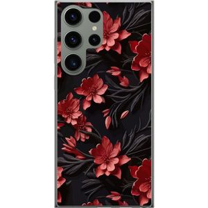 Samsung Galaxy S23 Ultra Transparent Mobilskal Intensiva blommor