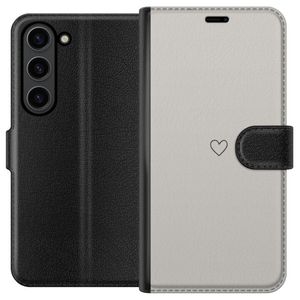 Samsung Galaxy S24 Svart Plånboksfodral Grått hjärta