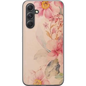 Samsung Galaxy S24 Transparent Mobilskal Färgsprakande Blommor