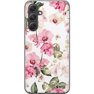 Samsung Galaxy S24 Läpinäkyvä Puhelinkotelo Rosa blommor