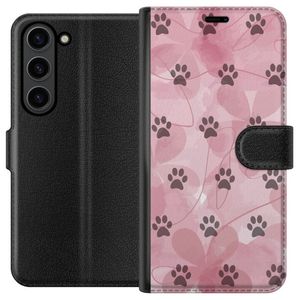 Samsung Galaxy S24+ Svart Plånboksfodral Rosa Tassar