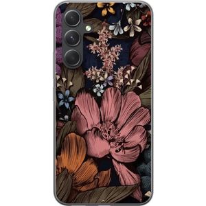 Samsung Galaxy S24+ Transparent Mobilskal Tecknade blommor