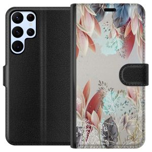 Samsung Galaxy S24 Ultra Svart Plånboksfodral Blommor