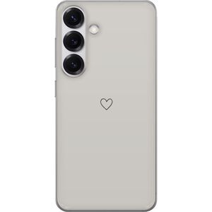 Samsung Galaxy S25 Gjennomsiktig Telefondeksel Grått hjärta