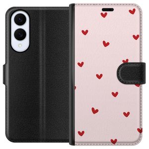 Samsung Galaxy S25 Edge Musta Lompakkokotelo Små Hjärtan