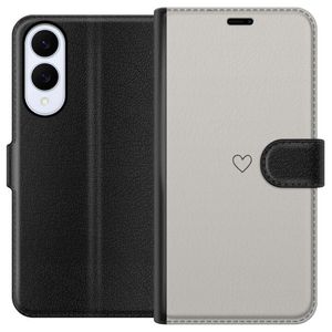 Samsung Galaxy S25 Edge Sort Lommebokdeksel Grått hjärta