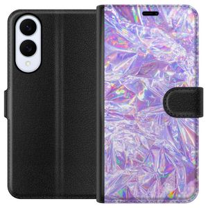 Samsung Galaxy S25 Edge Sort Lommebokdeksel Glitter