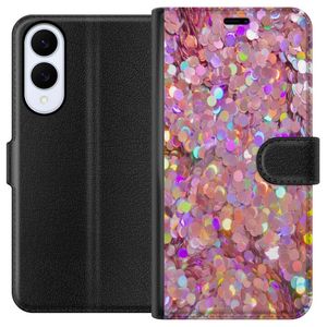 Samsung Galaxy S25 Edge Musta Lompakkokotelo Glitter