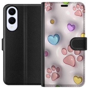 Samsung Galaxy S25 Edge Musta Lompakkokotelo Fluffiga Tassar