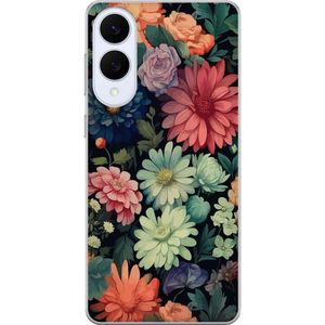 Samsung Galaxy S25 Edge Läpinäkyvä Puhelinkotelo Färglada blommor