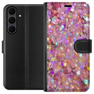 Samsung Galaxy S25 FE Sort Lommebokdeksel Glitter