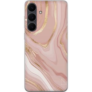 Samsung Galaxy S25 FE Läpinäkyvä Puhelinkotelo Ljusrosa marmor