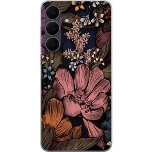 Samsung Galaxy S25 FE Läpinäkyvä Puhelinkotelo Tecknade blommor