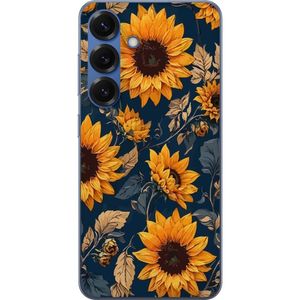 Samsung Galaxy S25+ Gjennomsiktig Telefondeksel Solrosor