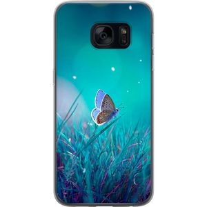 Samsung Galaxy S7 Läpinäkyvä Puhelinkotelo Blå fjäril