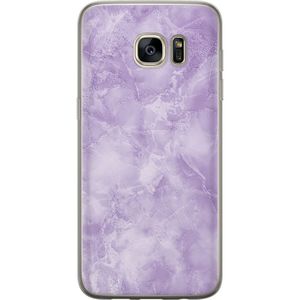 Samsung Galaxy S7 edge Transparent Mobilskal Lila marmor