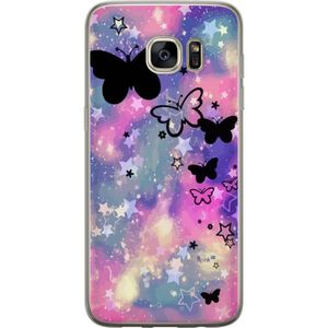 Samsung Galaxy S7 edge Transparent Mobilskal Flygande fjärillar