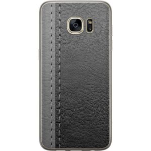 Samsung Galaxy S7 edge Transparent Mobilskal Grått Fake Läder