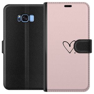 Samsung Galaxy S8 Musta Lompakkokotelo Hjärta.