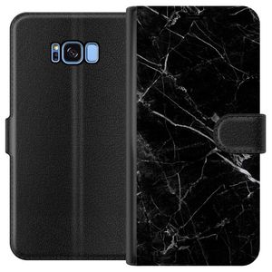 Samsung Galaxy S8 Svart Plånboksfodral Svart marmor