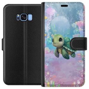 Samsung Galaxy S8 Svart Plånboksfodral Simmande Sköldpadda