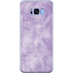Samsung Galaxy S8 Transparent Mobilskal Lila marmor