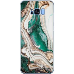 Samsung Galaxy S8 Transparent Mobilskal Grön / Guld marmor