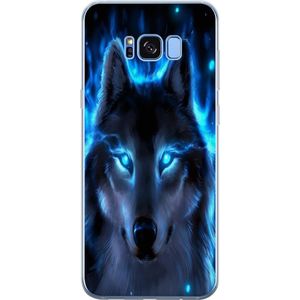 Samsung Galaxy S8 Transparent Mobilskal Blå Varg