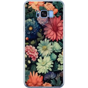 Samsung Galaxy S8+ Läpinäkyvä Puhelinkotelo Färglada blommor