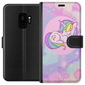 Samsung Galaxy S9 Svart Plånboksfodral Sovande Enhörning