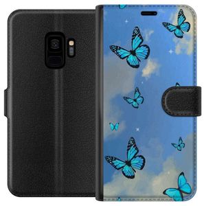Samsung Galaxy S9 Svart Plånboksfodral Himlen med fjärilar