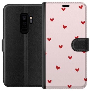 Samsung Galaxy S9+ Sort Lommebokdeksel Små Hjärtan