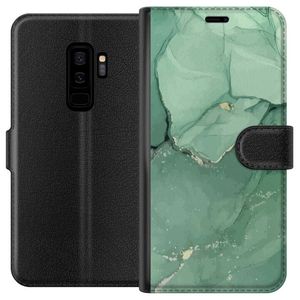 Samsung Galaxy S9+ Svart Plånboksfodral Grön Marmor
