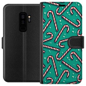 Samsung Galaxy S9+ Svart Plånboksfodral Polkagris Mönster