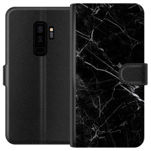 Samsung Galaxy S9+ Sort Lommebokdeksel Svart marmor