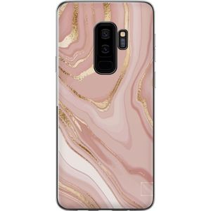 Samsung Galaxy S9+ Gjennomsiktig Telefondeksel Ljusrosa marmor