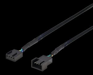 Forlengelseskabel for 4-pin vifter 0,3 meter – svart