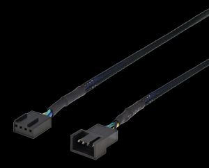 Forlengelseskabel for 4-pin vifter, 0,6 meter – svart