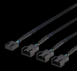 Splitter för PWM-fläktar 4-pin till 3x4-pin fe – svart