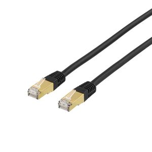 S/FTP Cat7 patchkabel 0,3m sort, 600MHz, LSZH