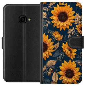 Samsung Galaxy Xcover 4 Svart Plånboksfodral Solrosor