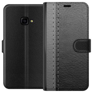 Samsung Galaxy Xcover 4 Svart Plånboksfodral Grått Fake Läder