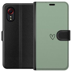 Samsung Galaxy Xcover 5 Svart Plånboksfodral Hjärta