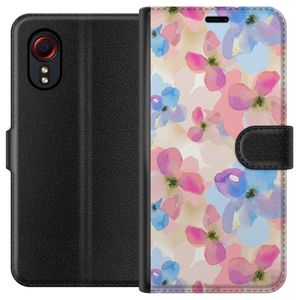 Samsung Galaxy Xcover 5 Svart Plånboksfodral Blomsterprakt