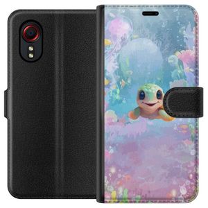 Samsung Galaxy Xcover 5 Svart Plånboksfodral Glad Sköldpadda