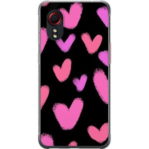 Samsung Galaxy Xcover 5 Transparent Mobilskal Hjärtan Stora