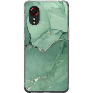 Samsung Galaxy Xcover 5 Transparent Mobilskal Grön Marmor